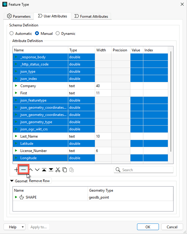 Removing attributes